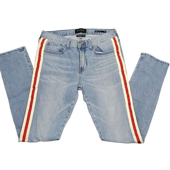 PacSun Denim - Pacsun womens Jeans 30x32 Skinny stretch red white racer side stripes sporty